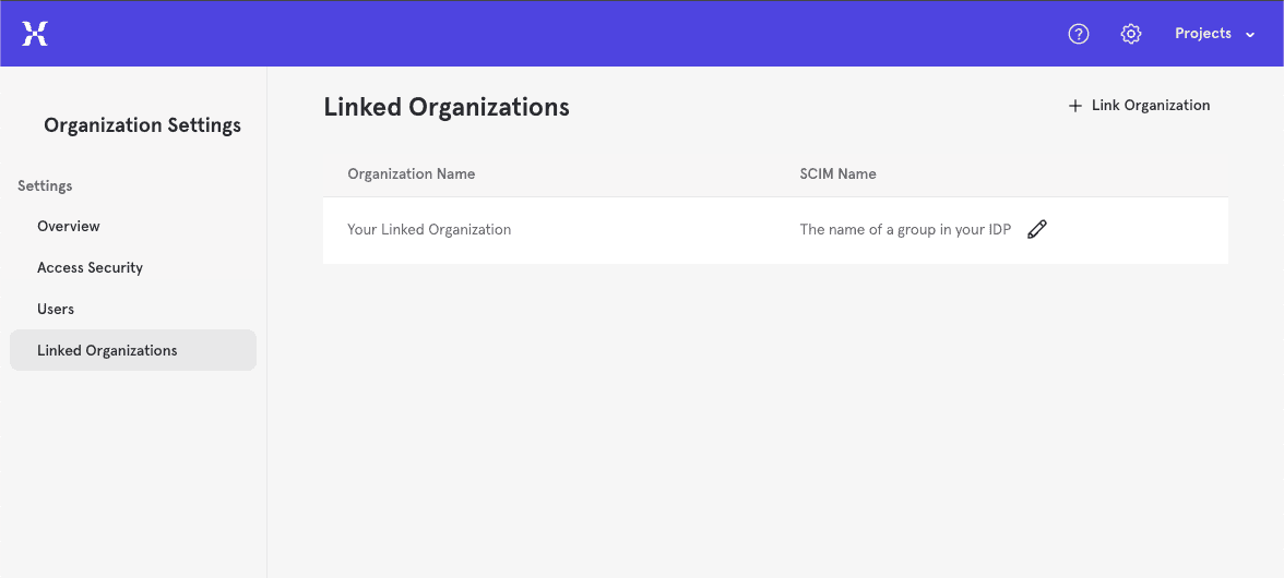 SSO Linked Organizations Image